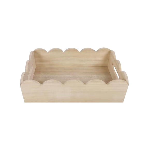 Make Market 14" x 8.5" x 4.25" Scalloped Wood Crate, 6 Pack