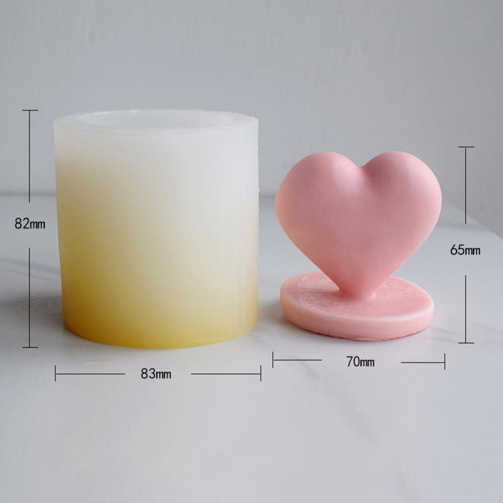 Love-Heart with Base Candle Molds Heart Shape Silicone Moulds Festivals Ornament