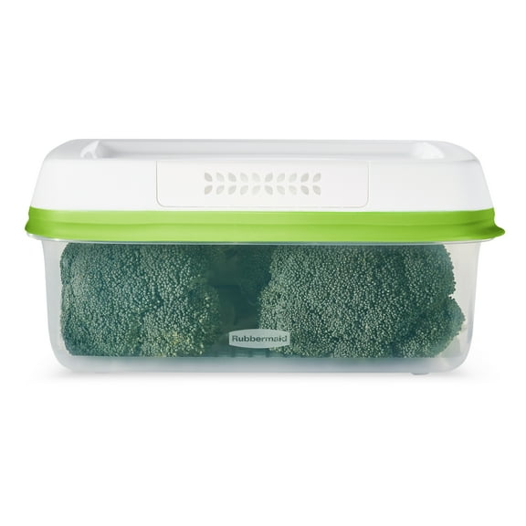 Rubbermaid FreshWorks Produce Saver, Large Short Produce Storage Container, 11.3-Cup