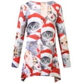 thumbnail image 2 of SSLR Women's Ugly Christmas T-Shirt Fun Xmas Crewneck Casual 3/4 Sleeves Shirts Long Tops, 2 of 8