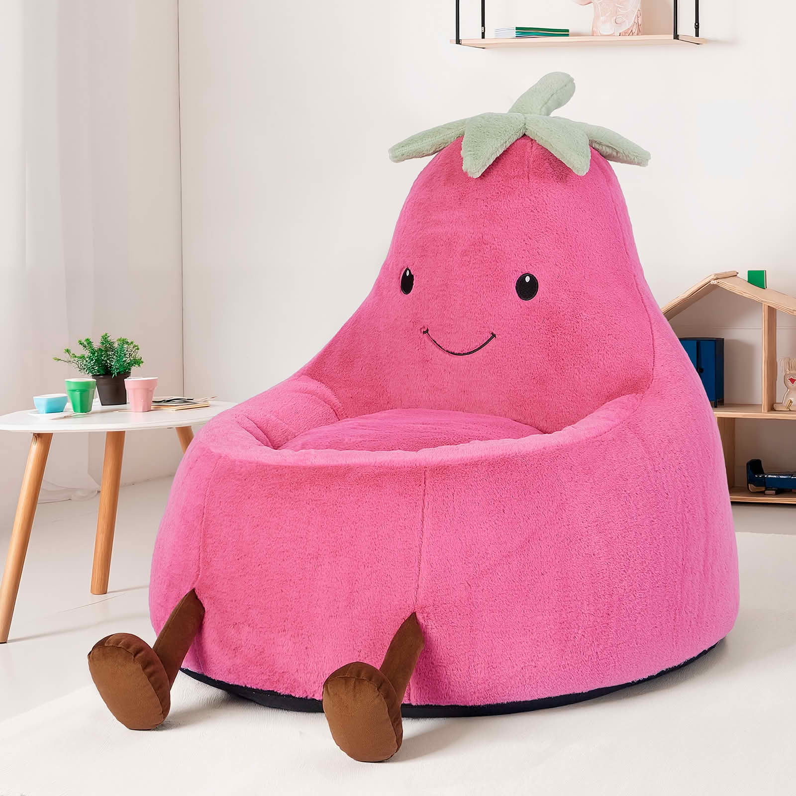 MAYEERTY Toddler Children's Bean Bag Chair Artificial Rabbit Fur Cover Teenager Filled Sofa