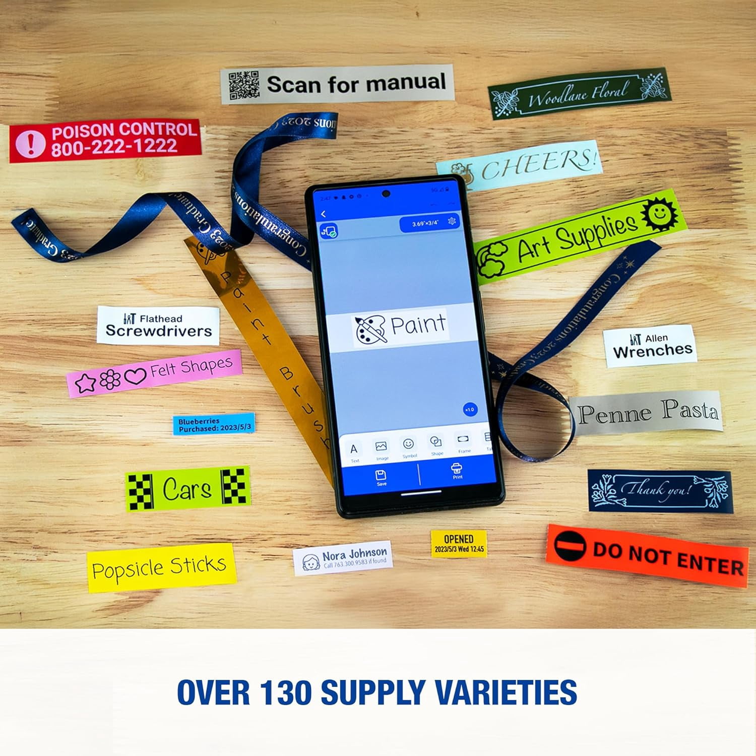 Epson LABELWORKS LW-C410PX Portable Bluetooth Label Maker - Home & Office, Sticker Labels, App Compatible