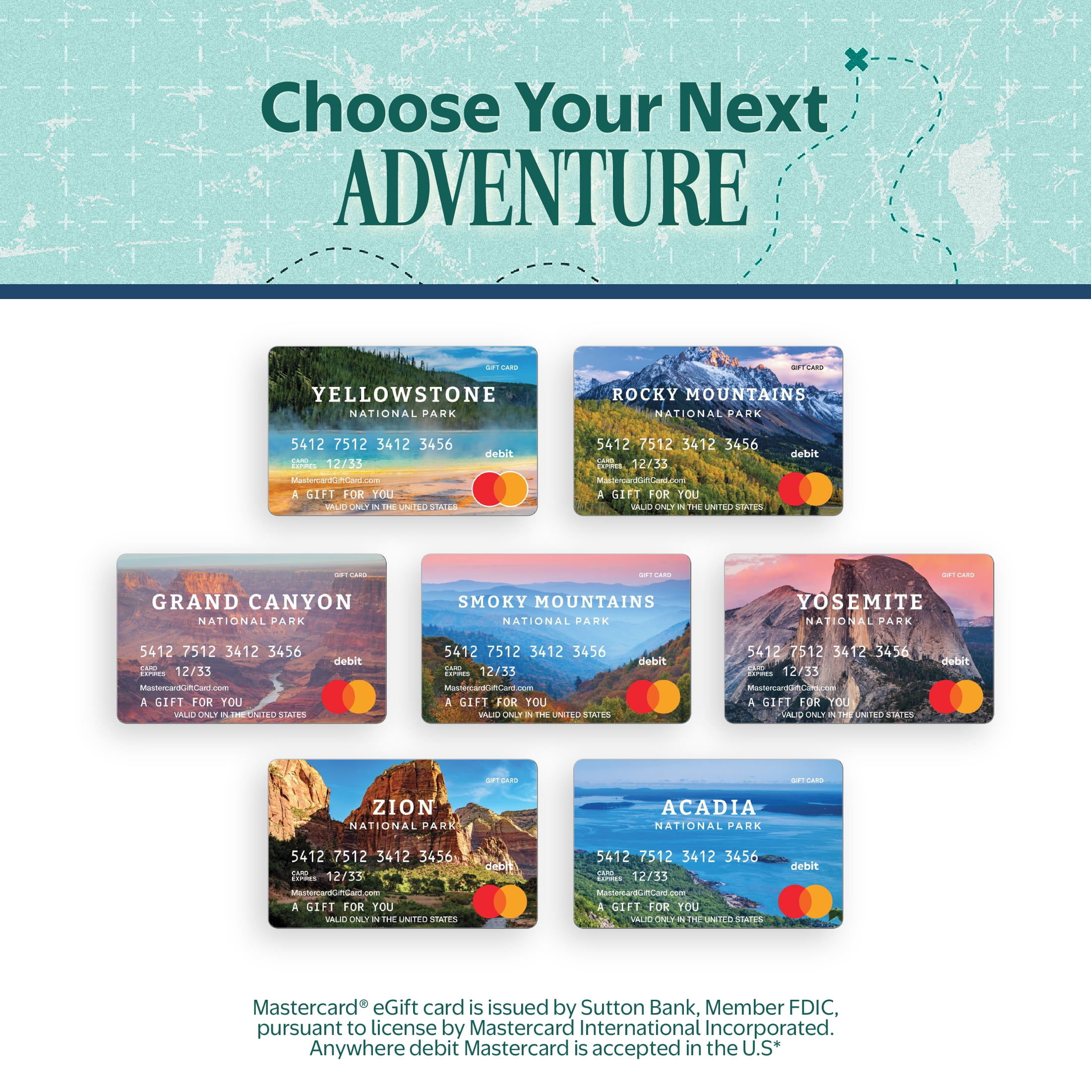 Mastercard® $20-$500 eGift Card Yellowstone (Plus $6.84 Purchase Fee) [Email Delivery]