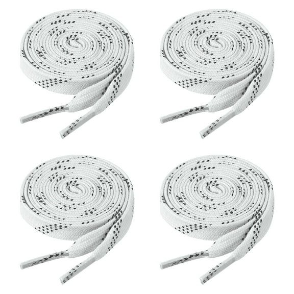 Uxcell 2 Pairs Waxed Hockey Laces Hockey Skate Laces- Ice Skate Accessories, for Ice Quad Roller Boots Adults Youth, 72 Inch White