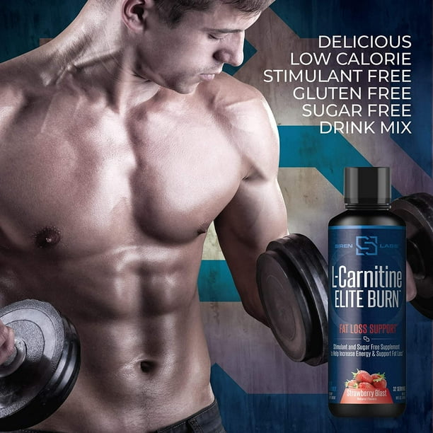 l carnitine fat loss liquid keto drink mix Siren Labs L-Carnitine Elite Burn Liquid Fat Burner and Metabolism  Activator - Fat Loss Support Keto Friendly Weight Loss Increase Energy -  Stimulant Free - Strawberry Blast 3000mg (32 Servings)