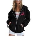 thumbnail image 2 of WEAIXIMIUNG Sweat à Capuche Zippé pour Femmes Mode Imprimé Cerf Leaping Manches Longues Poche Cordon Décontracté Sport, 2 of 6