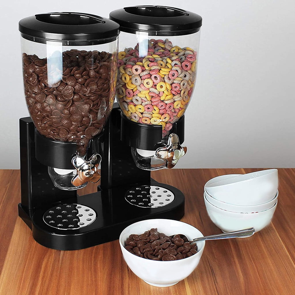 Huayishang Storage Box Punch-Free Wall-Mounted Candy Display Box Snack Sealed Jar Household Cereal Machine Grain Storage Jar Storage Box, Kitchen Essentials Clearance Sale Black