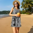 thumbnail image 3 of Balery Optical Zebra Illusion Vestidos de verano para mujer con estampado: vestido holgado sin mangas, vestido playero informal y cómodo para días calurosos., 3 of 7