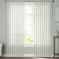 thumbnail image 2 of Sage Green Striped Sheer Curtains 63 Inches Length 2 Panels Set, Window Sheer Curtains for Living Room/Bedroom, Sage Green White Stripes Farmhouse Light Filtering Rod Pocket Curtain 52'' x 63'' x 2, 2 of 7