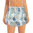 thumbnail image 2 of Balery Algae Corals and Seashells Pantalones cortos deportivos para mujer con forro y dos bolsillos, elásticos, para entrenamiento, gimnasio, yoga-X-Large, 2 of 7