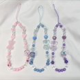 thumbnail image 2 of Cute Bear Bow Mobile Phone Rope Keychain Lanyard Mobile Phone Beaded Chain Bracelet Anti-Fall Acrylic Color Chain Crystal Cute Blue, 2 of 6