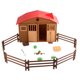 thumbnail image 1 of Modelo de escena de cabaña de granja, juego de granero plegable, puertas, cercas, casa, accesorios falsos, juguetes de aprendizaje para niños 25 Uds Inevent FN0006-00B, 1 of 7