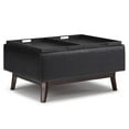 thumbnail image 4 of Pemberly Row Mid-Century 34" Faux Leather Ottoman in Black, 4 of 8