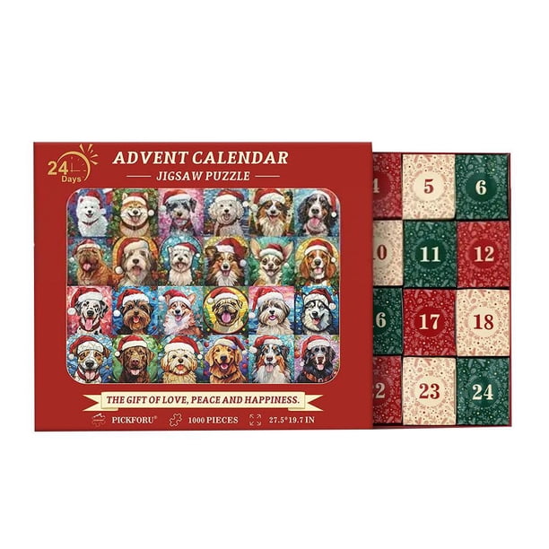 TQEHS Calendario de Adviento Rompecabezas 24 Cajas Sorpresa Rompecabezas 24 Días Cuenta Regresiva de Navidad≡ E2Q0