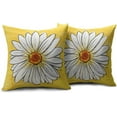 thumbnail image 2 of Spring Daisy Pillow Covers 16x16 Set of 2 Cute Floral Yellow Summer Outdoor Decorative Throw Pillows Farmhouse Flower Pillowcases Linen Cushion Case Decor for Home Sofa Couch Bed, 2 of 6