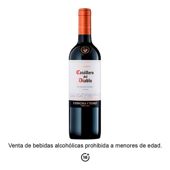 Vino Tinto Casillero del Diablo carmenere 750 ml