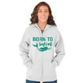 thumbnail image 5 of Mermaid Born to Swim Cute Water Lover Zip Hoodie Sweatshirt Women Brisco Brands S, 5 of 6