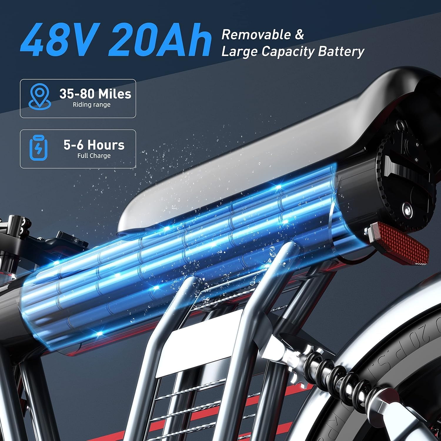 Smartravel Ebike with 1200W Brushless Motor, Removable 48V 20AH Battery, 20" Fat Tire,7 Speed Full Suspension,UL2849