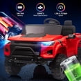 thumbnail image 3 of Roromall 24V 2 Seater Ride On Truck for Kids, Battery Powered Vehicle Toddlers Ride On Car Toy with Remote Control, Trunk, Handle, Battery Display, LED Lights, Music, Electric Car for Boys Girls, 3 of 7
