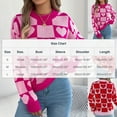 thumbnail image 3 of Weiqiqre Womens Fall Sweaters Checkered Holiday Oversized Sweater Cute Plaid Print Crewneck Knit Puff Sleeve Chunky Jumpers, 3 of 8