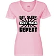 thumbnail image 3 of Inktastic Eat, Sleep, Krav Maga, Repeat Women's V-Neck T-Shirt, 3 of 5