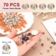 thumbnail image 2 of Uxcell 8mm Cuentas de vidrio en forma de flor, 70Pcs cuentas redondas facetadas de arena dorada sueltas para hacer joyería, collares, pulseras, manualidades DIY, Transparente, 2 of 5