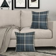 thumbnail image 3 of Dusty Blue Plaid Pillow Covers 16x16 Set of 2 Buffalo Tartan Print Decorative Throw Pillows Outdoor Pillowcase Square Linen Farmhouse Cushion Case Decor for Couch Sofa Bed, 3 of 5
