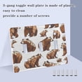 thumbnail image 4 of 3 Gang Light Switch Cover Plate Cute Brown Bears Wall Plate Decorate Electrical Outlet Cover Plates 4.56”x4.48”, 4 of 8