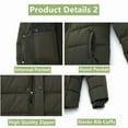 thumbnail image 6 of GGleaf Men's Winter Coat Hooded Puffer Jacket Quilted Thicken Down Alternative Coat Green, X-Large, 6 of 7
