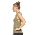 thumbnail image 2 of Expert Brand USA-Made Women's MoCA Cotton Blend Lattice Tank Top, Olive, Medium, 2 of 7