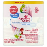 Great Value Automatic Air Freshener Spray Refill, Japanese Cherry, Twin Pack, 12.34 oz