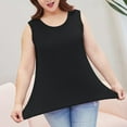 thumbnail image 6 of Ayolanni Cotton Casual Tops for Women Solid Black Plus Size Sleeveless Round Neck Tank Tops Shirt for Women 2x, 6 of 6