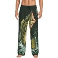 thumbnail image 1 of Balery Largemouth Bass jumps out of water Pantalones de pijama para hombre, pijama ultraligero, pantalón de descanso-Medium, 1 of 6