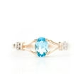 thumbnail image 5 of Galaxy Gold 14K Rose Gold Oval-Shaped Blue Topaz with Diamond Accents Ring - December Birthstone - Courage & Clarity - Sizes 5.5 to 11 - Fine Jewelry for Women, 5 of 5
