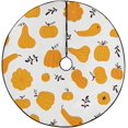 thumbnail image 1 of FMSHPON Halloween Pumpkin Leaf Xmas Christmas Tree Skirt Stand Mat for Holiday Party Decoration Indoor Outdoor 36 inches, 1 of 3