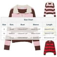 thumbnail image 2 of Wowcloth Woman's Casual Sweater, Striped with Turn-Down Collar, Pullover Long Sleeve for Daily Wear, 2 of 8