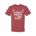 thumbnail image 2 of Wild Bobby, Best Buckin Dad Ever Funny Hunting, Father's Day, Men Graphic Tees, Vintage Heather Red, Medium, 2 of 3