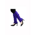 thumbnail image 3 of INSPIRE CHIC Women's Ruffled Cuff Over Knee Length Ribbed Knitted Leg Warmers Blue, 3 of 6
