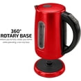 thumbnail image 6 of OVENTE Electric Kettle, 1.7L Stainless Steel Water Boiler and Heater with 1100W Power, Temperature Control, Keep Warm Function, Auto Shut-Off, Boil-Dry Protection and Cordless Serving, Red KS58R, 6 of 9