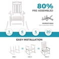 thumbnail image 4 of Oversized HDPE Outdoor Rocking Chair, All-Weather High Back Porch Rocker, White, 4 of 8