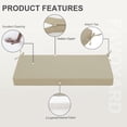 thumbnail image 4 of Outdoor Bench Cushion 48 x 18 Inch Waterproof Patio Furniture Cushions 3-Year Color Fastness Garden Sofa Settee Couch Swing Pads with Handle and Adjustable Straps, Beige, 4 of 6
