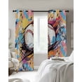 thumbnail image 2 of Blackout Curtains for Bedroom, Baseball Sports, Room Darkening Window Drapes for Living Room, Minimalist Geometric Smear Art Thermal Insulated Grommet Curtains, 42x45 inch, 2 Panels, 2 of 9