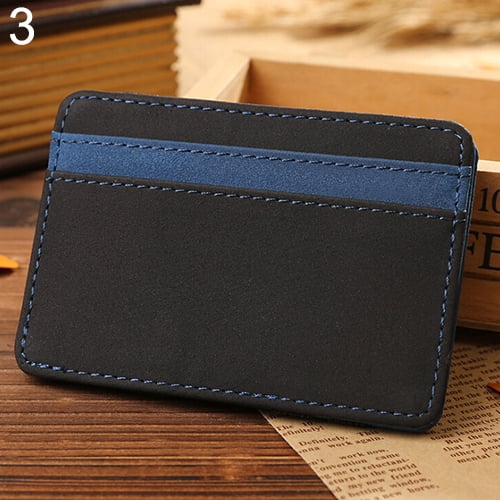 Lubelski Mens Fashion Faux Leather Magic Credit Card ID Money Clip Slim Wallet Holder