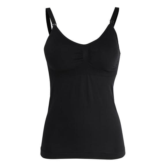 Débardeur Mince d'Allaitement avec Soutien-Gorge d'Allaitement Intégré Camisole de Maternité sous-Vêtement (Noir TTG)