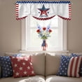 thumbnail image 4 of Independence Day Tie Up Valances Curtain, Adjustable Kitchen America White Wooden Stripes U.S. Flag Valances for Windows Decor, Rod Pocket Short Curtains Set for Bedroom/Bathroom, 42"x12", 4 of 9