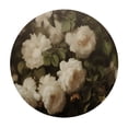 thumbnail image 4 of WYYP White Flowers Roses Round Tablecloth - Full Width Single-Sided Printing 100% Polyester Fiber with Elastic Edge White, 4 of 8