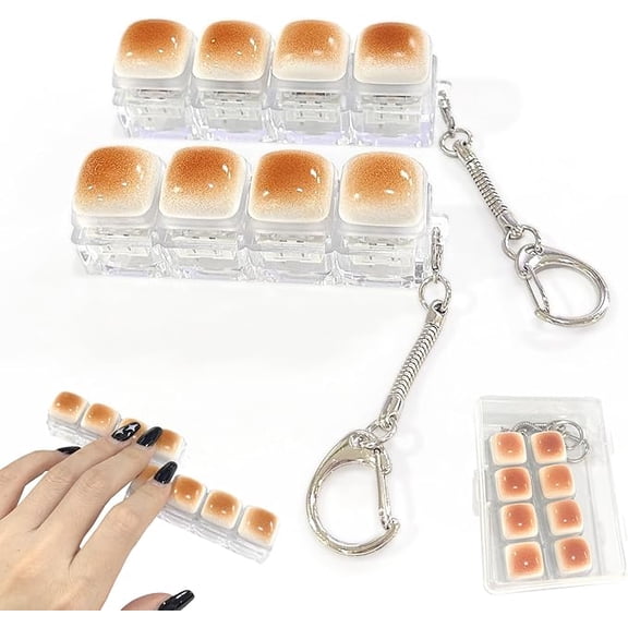 Caramel Bread Light Up Button Clicker Fidget Toys for Adults LED Glow Plastic Mechanical Gadget Handheld Pastry Shape Office Desk Accessory Pressure Relief Tool 1 Pack