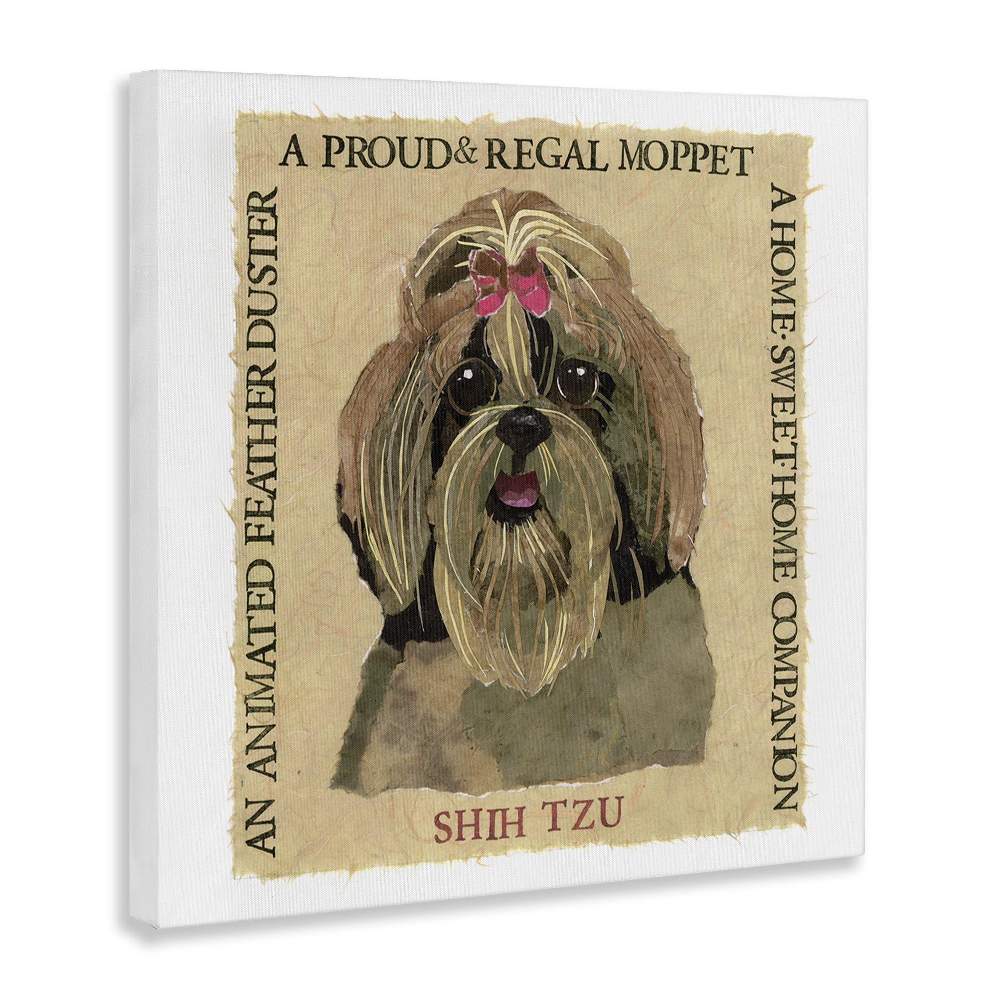 Stupell Industries Fun Shih Tzu Pet Phrases Animals Painting Wrapped Canvas Art Print Wall Art, 36 x 36