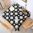 thumbnail image 2 of Black White Baseball Stars Pattern Square Tablecloth,Waterproof Square Table Cover,Wipeable Spillproof Washable Table Cover for Home Kitchen Party Decor 42"X42"(107x107cm), 2 of 6