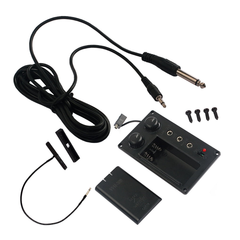 OUNONA 1Set Piezo Violin Pickup Eq Preamp Black Silent Sound Field Adjust Accessory
